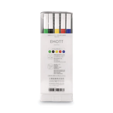 uni-ball® Emott Porous Point Pen, Stick, Fine 0.4 Mm, Assorted Ink Colors, White Barrel, 5-pack freeshipping - TVN Wholesale